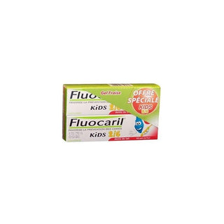 Fluocaril Dentifrice Kids Gel Fraise 2x50ml