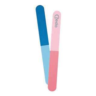 Credo Solingen Four-Sided File 180mm For Natural Nails Pink/Blue
