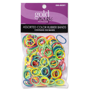 Gold majic Magic Bright Assorted Color Rubber Bands - 250/pk #GM-00201