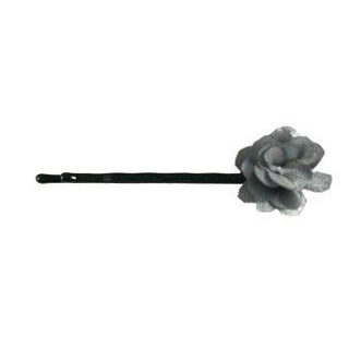Smoothies Tiny Laser Cut Flower Bob Pins-Silver Gray 01516