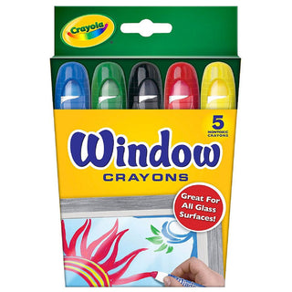 Crayola Washable Window Crayons, Assorted Colors, 5/Set