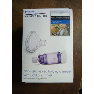 Philips Respironics Anti-Static Valved Holding Chamber Lite Touch Mask 5yrs & Up