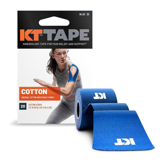 KT Tape Sports Elastic, Blue, Original, Precut Strips