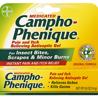 Bayer Campho-Phenique Medicated Pain & Itch Relief Original Formula Antiseptic Gel 0.5 Oz. Box