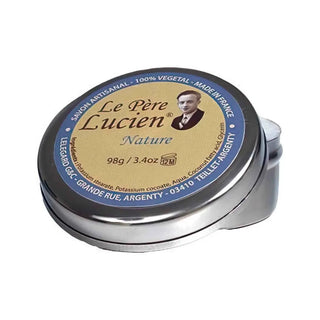 Le Pere Lucien Nature Shaving Soap Stanless Steel Box With Lid 98G