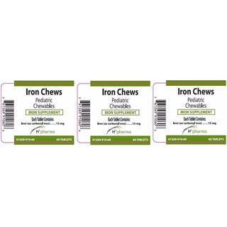 H2 Pharma IRON CHEWS 15mg Iron Pentacarbonyl 60 Ct