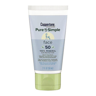 Coppertone Pure & Simple For Face SPF 50 Sunscreen Lotion, 2 Oz
