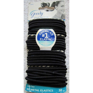 Goody Gold Chain 30 Ouchless No Metal Rubber Elastics Ponytailer Hair Bands 4mm