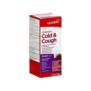 Leader Children's Liquid Cold & Cough Grape - 4 Fl Oz