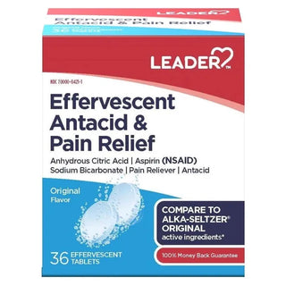 Leader Effervescent Antacid & Pain Relief, Original, 36 Ct 096295135510D249