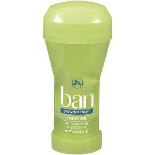 Ban Antiperspirant Deodorant, Clear Gel, Powder Fresh 2.25 Oz