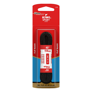 Kiwi Sport Laces, Flat Black, 45 Inches