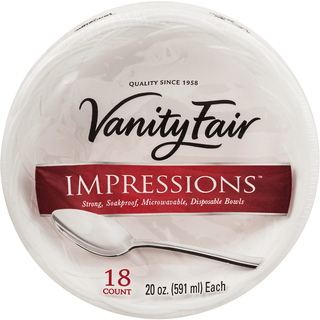 Vanity Fair Impressions Bowls, Disposable, 20 Oz