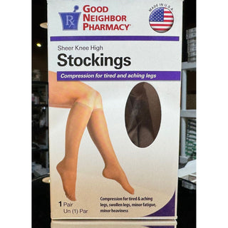 GNP Sheer Knee Highs, Sheer, 20-30 mmHg (Size: L) Beige