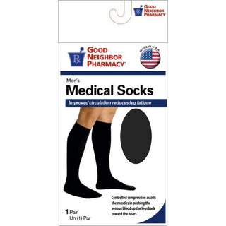 Good Neighbor Pharmacy Knee High Men's Sock 8-15mmHg Black XL