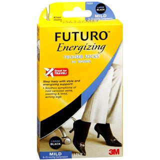 Futuro Energizing Trouser Socks For Women Mild Compression Black Large