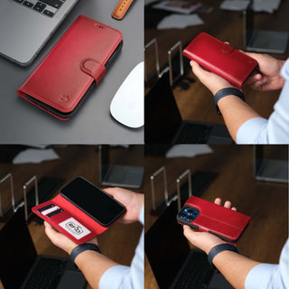 Casper Leather iPhone 15 Pro Max Wallet Case | Detachable MagSafe Compatible RFID Protection