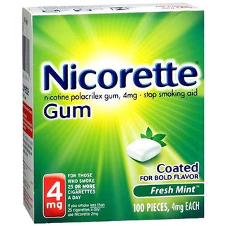 Nicorette Stop Smoking Aid, 4 Mg, Coated Gum, Fresh Mint