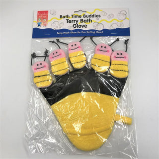 Harry D Koenig Kingsley Bath Time Buddies Terry Bath Glove - Bees