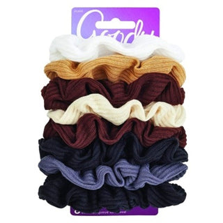 Goody Ouchless Ribbed Hair Scrunchies, Assorted Neutral Colors