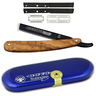 Dovo Shavette Olive Wood Straight Razor With Replaceable Blade (Open Box)