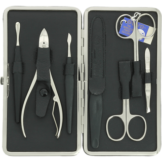 Dovo 7-Piece Manicure Set In Black Leather Case - 302 015