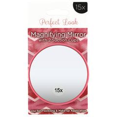 Swissco Perfect Look Suction Cup Compact Mirror 15X Pink