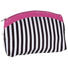 Kingsley Black And White Striped Cosmetic Bag