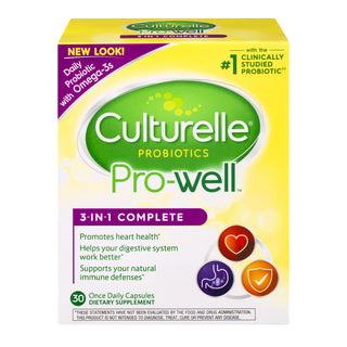 Culturelle Probiotics, 3-in-1 Complete Probiotic With Omega 3s, 30 Once Daily Capsules