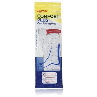Premier Premium Comfort Plus Cushion Insoles For Men, Size: 7 - 8.5, 1 Pair