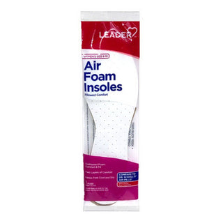 Leader Health Care Air Foam Insoles Womens Size 6 To 10, 1 Pair