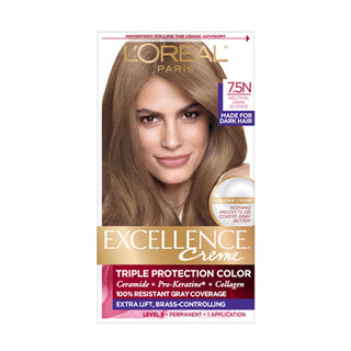 L'Oreal Paris Excellence Crme Permanent Triple Protection Hair Color, 7.5N Dark Neutral Blonde