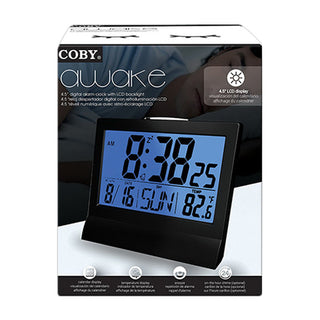 Coby Electronics Awake Led Alarm Clock, Black