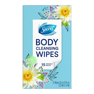 Secret Wipes, Cleansing, Body, Cool Waterlily