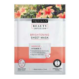 Freeman Skincare Beauty Infusion Sheet Mask, Brightening, Hibiscus + Vitamin C
