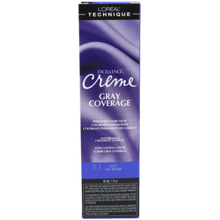 L'Oreal Excellence Creme Gray Coverage Permanent Hair Color 6.1 Light Ash Brown