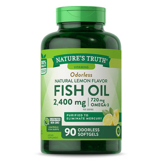 Nature's Truth Fish Oil, Odorless, 2,400 Mg, Softgels, Natural Lemon Flavor