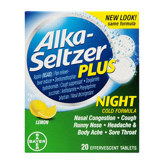 Alka-Seltzer Plus Multi-Symptom Cold Night Effervescent Tablets 20 Ct Box