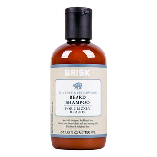 Brisk Beard Grooming Shampoo, Tea Tree And Cedarwood, 5.1 Oz