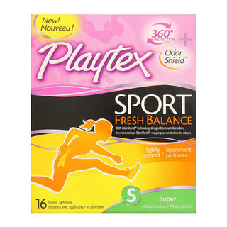 Playtex Sport Fresh Balance Lightly Scented Super Absorbency Tampons 16 Ct Box