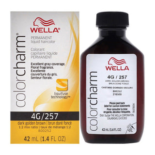 Wella Color Charm Permanent Liquid Haircolor 4G/257 Dark Golden Brown 1.4 Oz