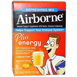 Airborne Plus Energy Immune Support, Refreshing Mix, Natural Citrus Flavor