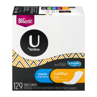 U by Kotex Security Lightdays Panty Liners, Light Absorbency, Regular, Unscented