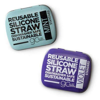 GoSili 2pk Standard Straw Tins - Violet/Mint