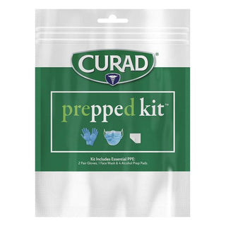 Curad Prepped Kit Essential Ppe Pack, Includes 2 Pairs Of Gloves, 1 Face Mask, 4 Alcohol Prep Pads