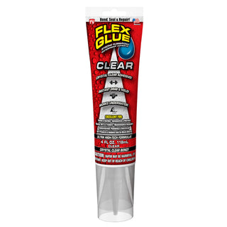 Flex Glue Seal Strong Rubberized Waterproof Adhesive, Clear, 4 Oz