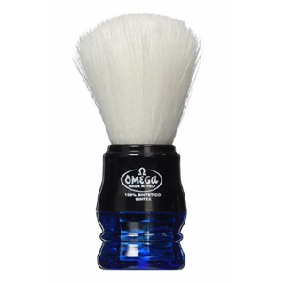Omega Blue Handle Syntex Synthetic Fibre Shaving Brush