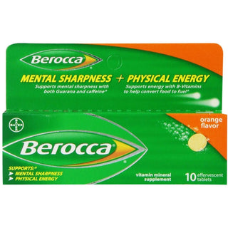 Berocca Orange Flavor Vitamin Mineral Supplement Effervescent Tablets
