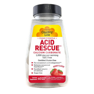Country Life Acid Rescue Calcium Carbonate Berry Flavor 1000 Mg