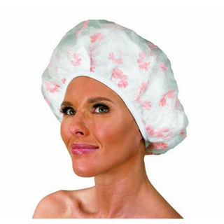 Betty Dain Vinyl Bath Mate Shower Cap Polka Dots XL-Terry Lined 202 EX